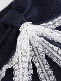 Lace Bow Off Shoulder Sweater